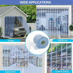 rideau pvc transparent utilitaire 18cm diametre 2m longueur protection porte garage entrepôt supermarché