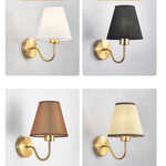 lampe murale moderne or noir blanc toile lin nordique romantique fixée mur vis led