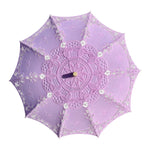 parapluie dentelle blanc vintage élégant poignée bois bleu vert mariage voyage