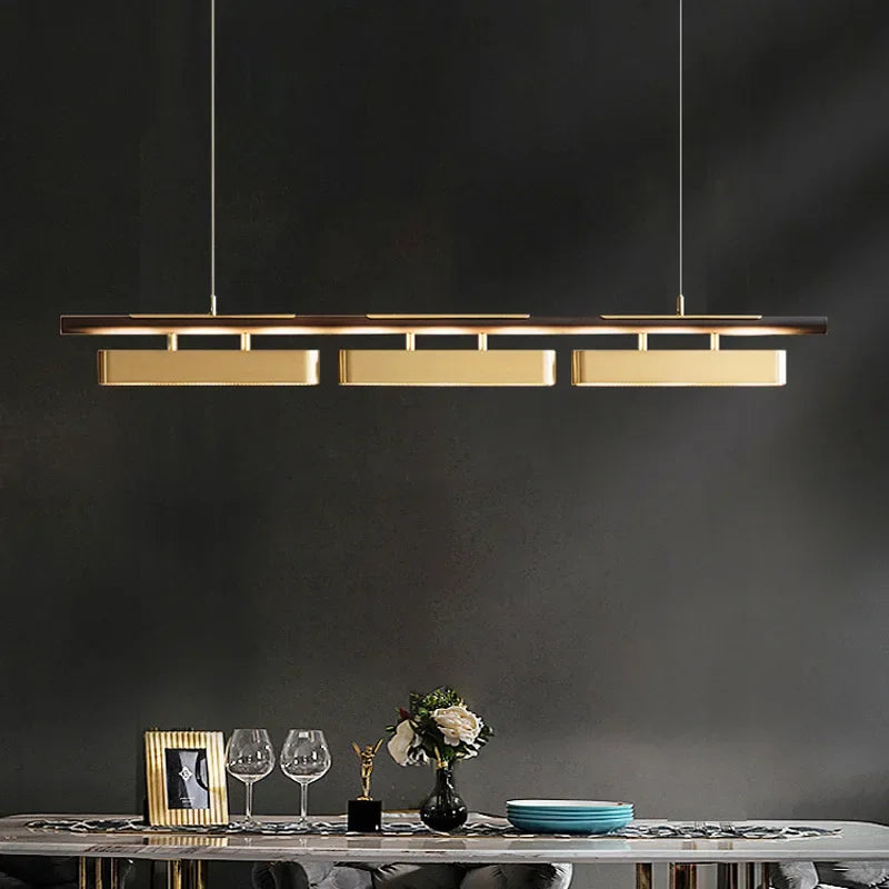 lustre moderne minimaliste or noir suspension salon chambre ornemental pendentif métal minimaliste