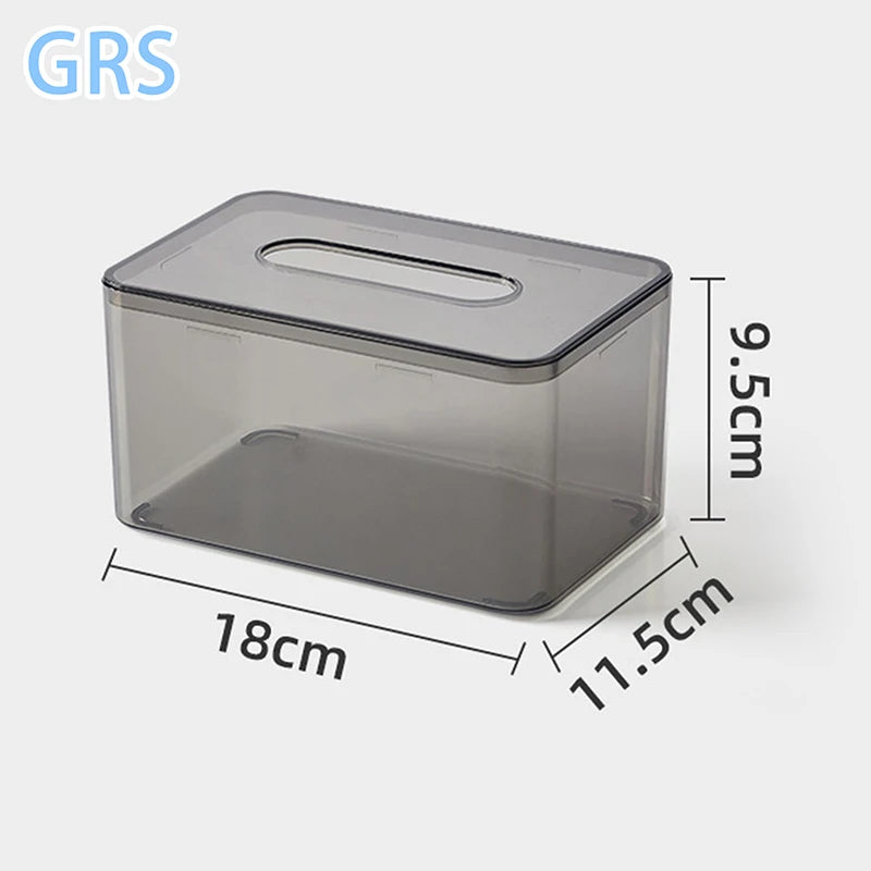 boîte mouchoirs moderne plastique transparent texture bois papier toilette élégant rangement salon