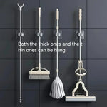 rangements adhésifs clips balai aspirateur moderne transparent blanc gris multifonctionnels