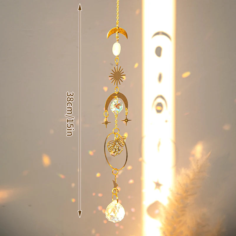 suspension décorative cristal papillon étoile anneau or blanc translucide vortex romantique pastorale