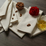 serviettes tissu beige rustiques pack 10pcs 45x45cm tissage artisanal maison restaurant