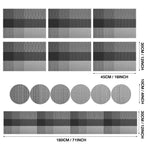 serviettes table modernes gris noir rayures horizontales adhésives faciles nettoyer pièces 12 cercles