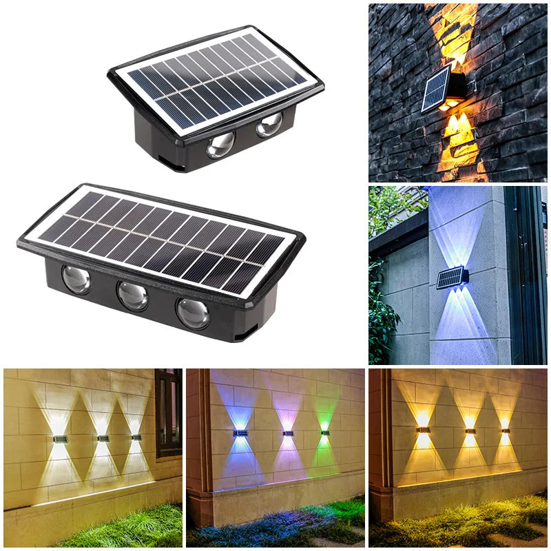 lampes murales solaires decoratives modernes texturées couleur blanc rouge bleu verte fixations murales panneau