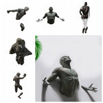 statue résine gris métallisé texture granuleuse art contemporain pieds détachables adhésif décoration intérieure abstraite