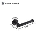 ensemble accessoires salle bain métal noir porte serviette papier toilette savon mural moderne