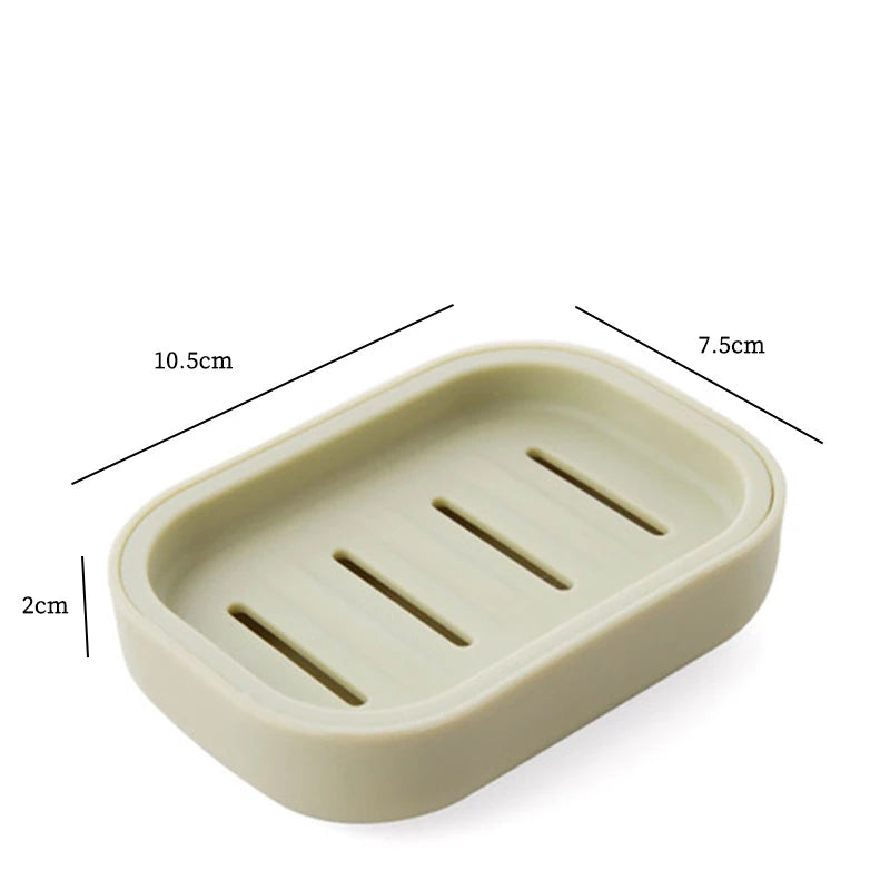 support savon moderne plastique couleur beige vert clair gris portable couvercle salle bain