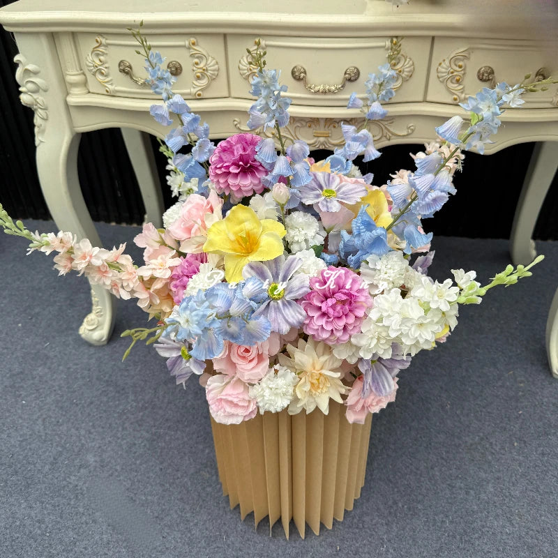 décoration intérieure fleurs artificielles soie rose décoration mariage anniversaire baby shower extérieur floral