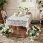 nappe table dentelle blanche fleur classique réception mariage pâques opacité réutilisable festive