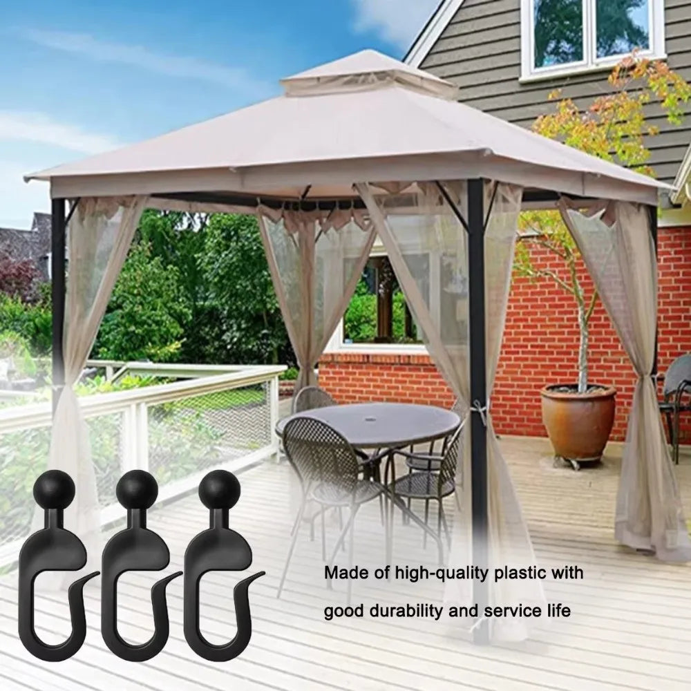 boucles rideau gazebo noir clips anti corrosion utilisation multiple moderne résistance durableextérieur PVC
