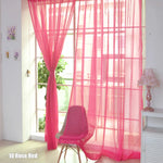 rideau transparent moderne fin vertical plissé couleurs vives turquois orange rouge violet rose blanc