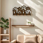porte clés mural bois maison miniature couleurs vives plantes figurine kit