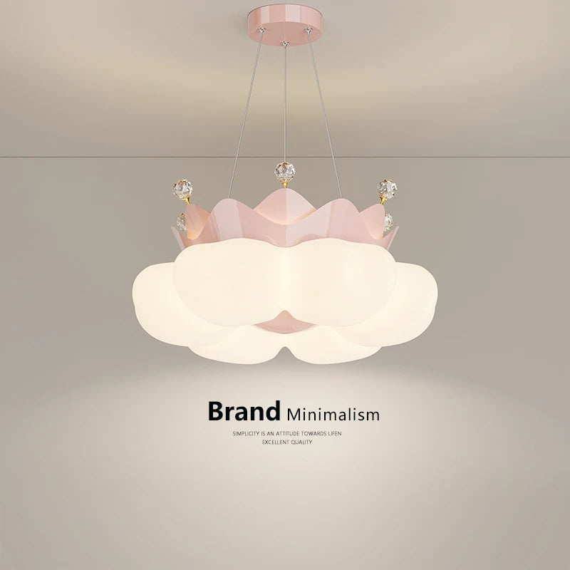 lampe suspendue moderne nuage blanche rose minimaliste chambre salon restaurant étude