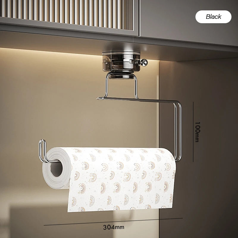 porte serviettes ventouse acier inoxydable transparent moderne crème noir géométrique cuisine rangement minimaliste