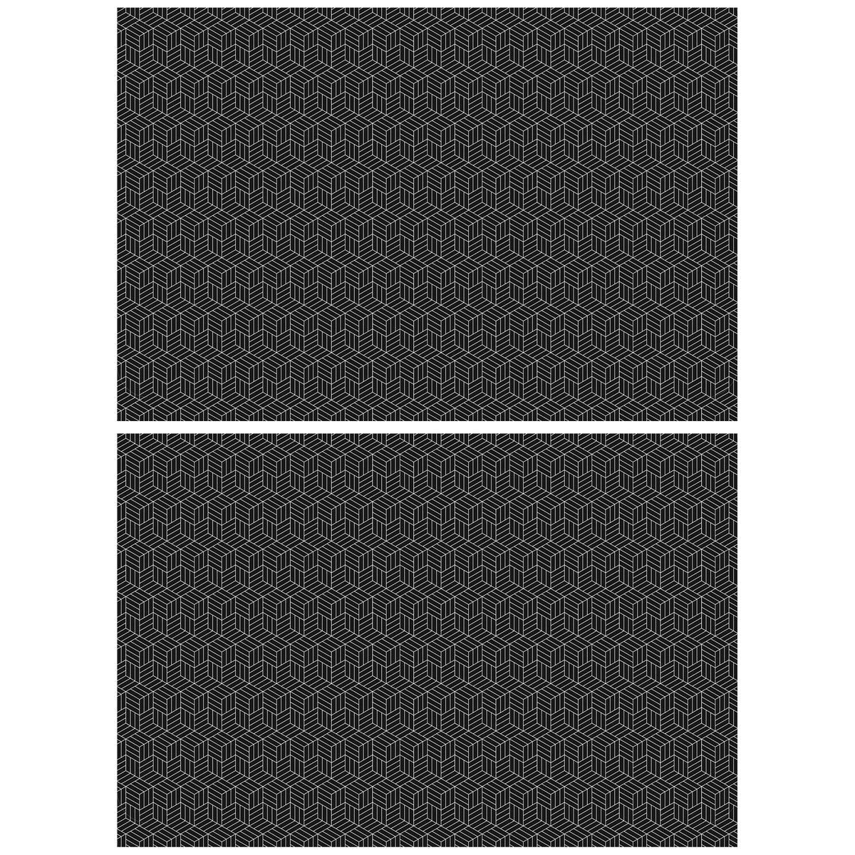 tapis protection induction silicone anti dérapant moderne motif géométrique noir 78x52cm