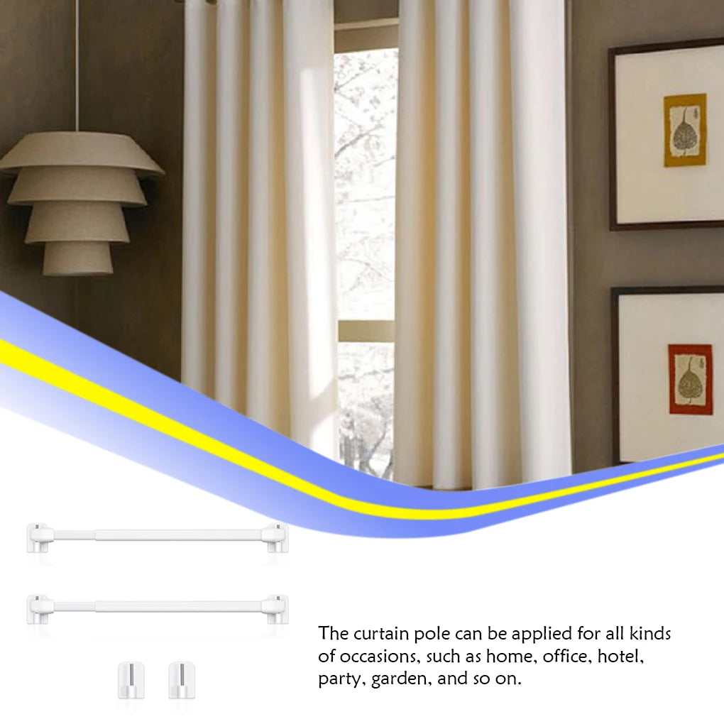 barre rideau ajustable blanc moderne tige plastique fixations 11.81inch 15.74inch tringle rideau sans visserie