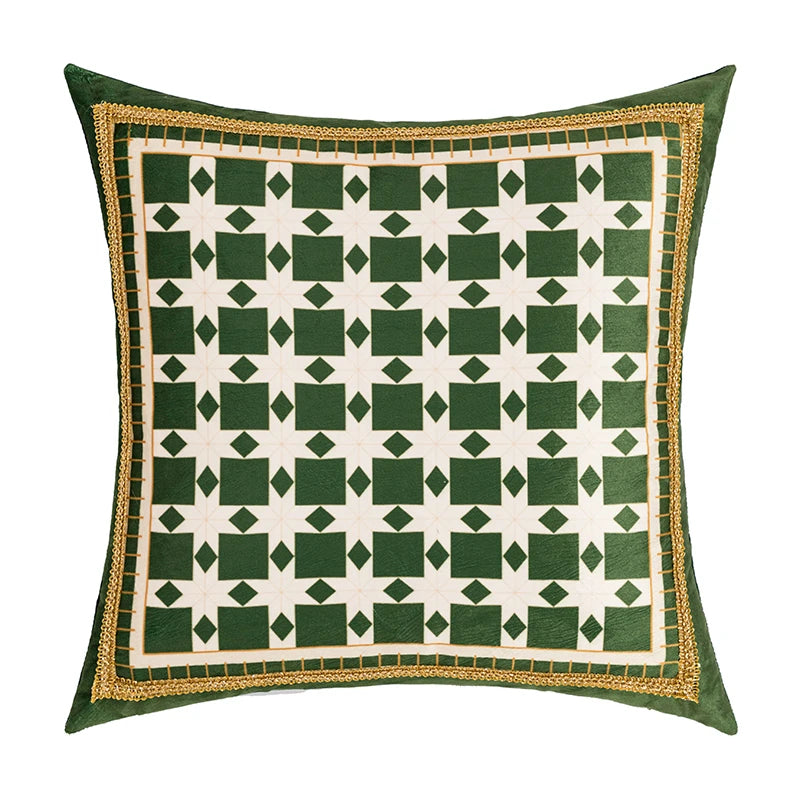 housse coussin velours motif végétal bohème chic carré decoratif voiture maison