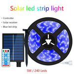ruban led solaire ip67 waterproof 5m multicolore télécommande moderne extérieur noël