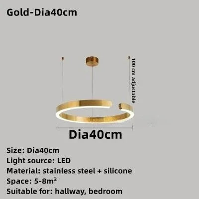 suspension circulaire or moderne acier inoxydable câbles suspendus lumière led haute qualité certification multiples