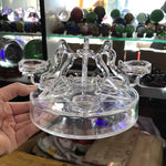 support décoratif transparent cristaux boules colorées motifs floraux sculpturales asiatique moderne ornement
