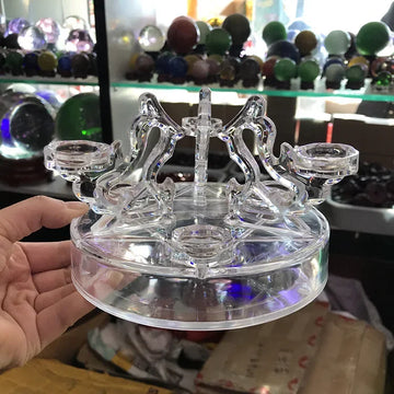 support décoratif transparent cristaux boules colorées motifs floraux sculpturales asiatique moderne ornement