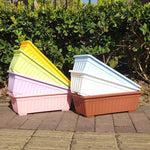 pots jardinage rectangulaires violet rose bleu vert rayures horizontales modernes 43x19x14 cm