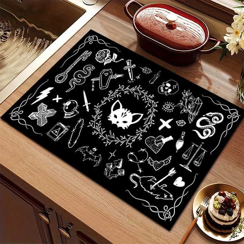 tapis sol moderne chats empreintes motifs géométriques absorbant respectueux environnement 20cm 30cm 30cm 40cm