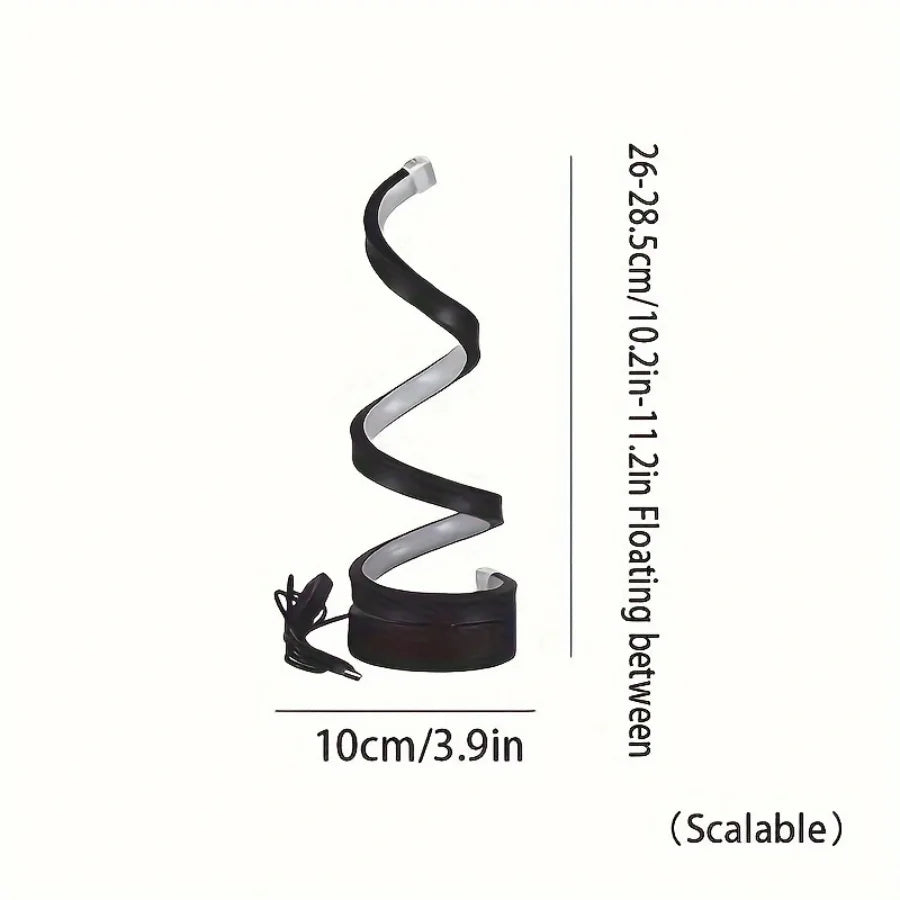 lampe table moderne spirale noir blanc orange réglable chambre salon