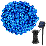 guirlande lumineuse solaire ip65 30mètres blanc chaud moderne interrupteur modes éclairage panneau solaire fixations