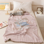 couverture coton animaux motifs douce bébé enfant jacquard absorbante multifacteurs rose gris blanc