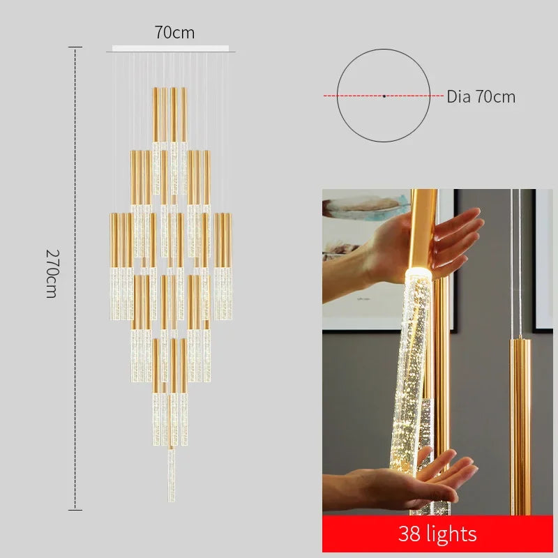 suspension lumineuse moderne or blanc brillantes élégante verre fixée chaînes