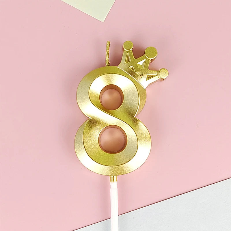 bougies chiffres or festives moderne couronne pique anniversaire mariage numérotation
