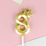 bougies chiffres or festives moderne couronne pique anniversaire mariage numérotation
