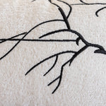 coussin brodé branches noires moderne blanc 100 polyester adhésif décoration intérieure canapé lit voiture