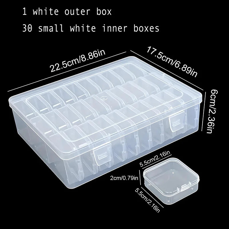 boîte rangement transparente 15 compartiments pratique réutilisable modulaire bijoux articles divers plastique respectueux environnement