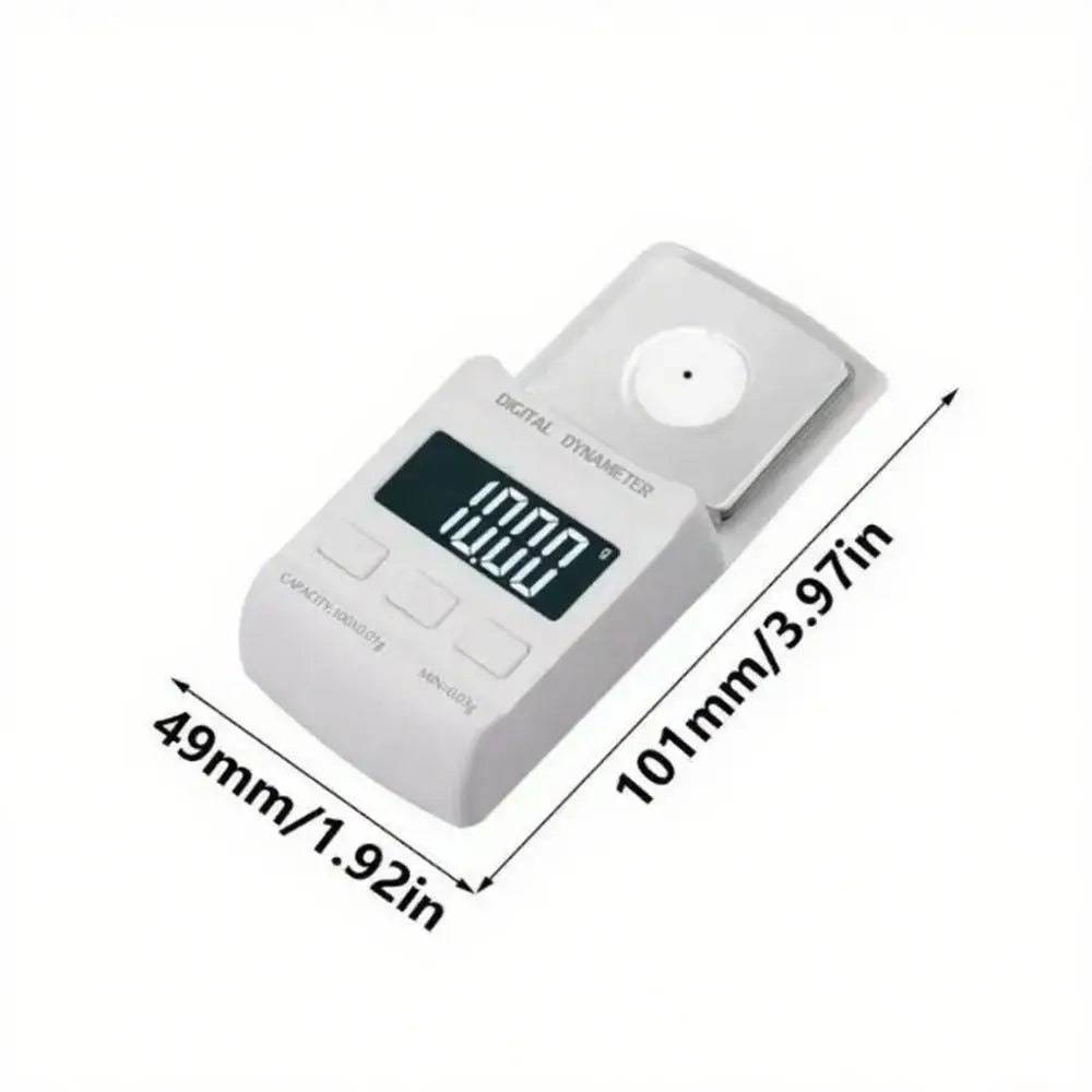 dynamomètre numérique noir blanc affichage digital boutons fonction plat compact moderne pesée force mesure
