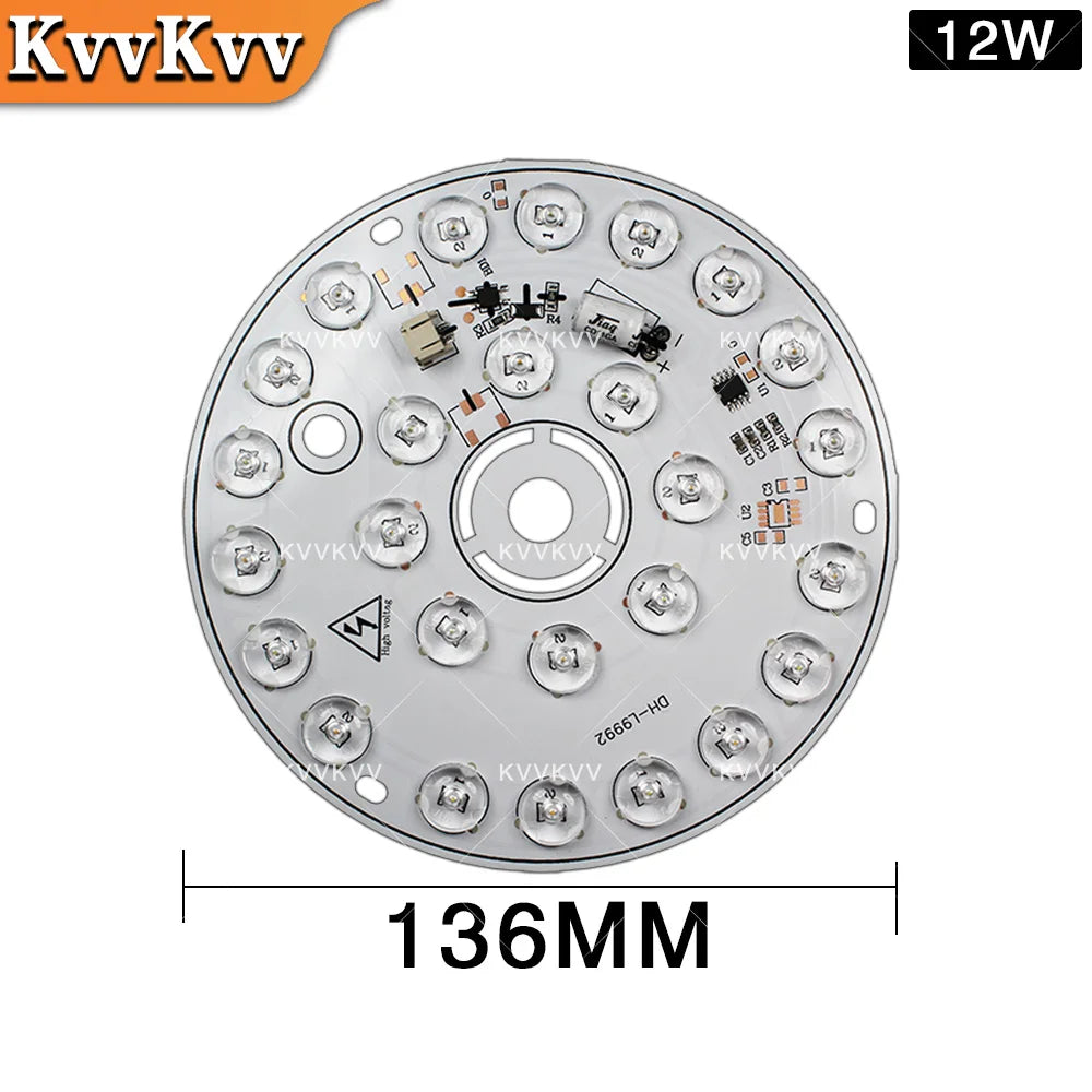 plaque led circulaire 14w 108mm haute luminosité argentée sans pilote tech