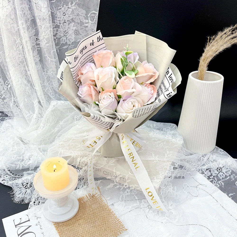 bouquet roses artificielles classique décoration mariage anniversaire intérieur festive pendaison crémaillère