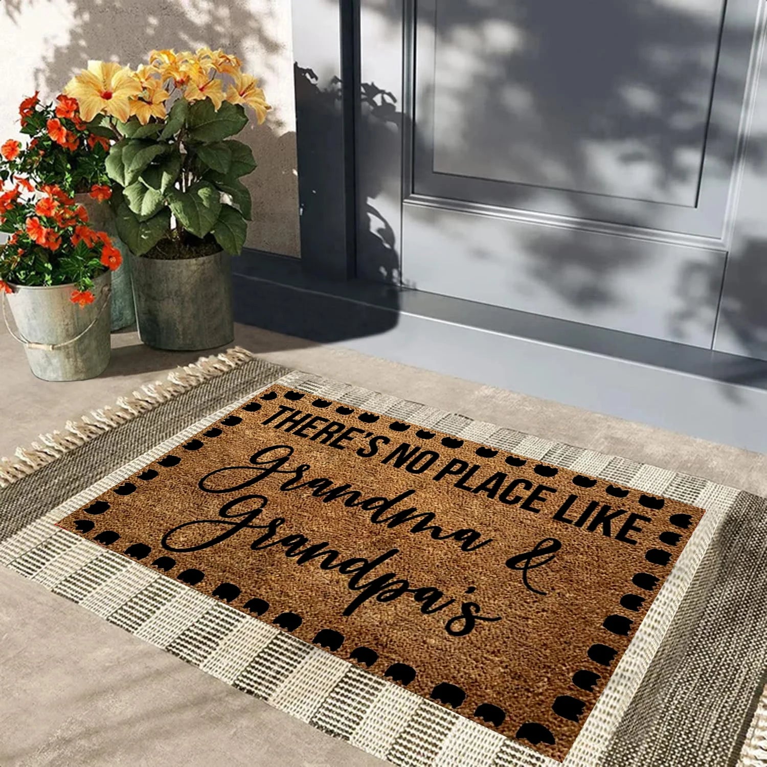 Paillasson caoutchouc cuisine motif nostalgique