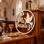 décoration murale bois mi bautizo oiseau feuilles christening party supplies baby baptism gift artisanal