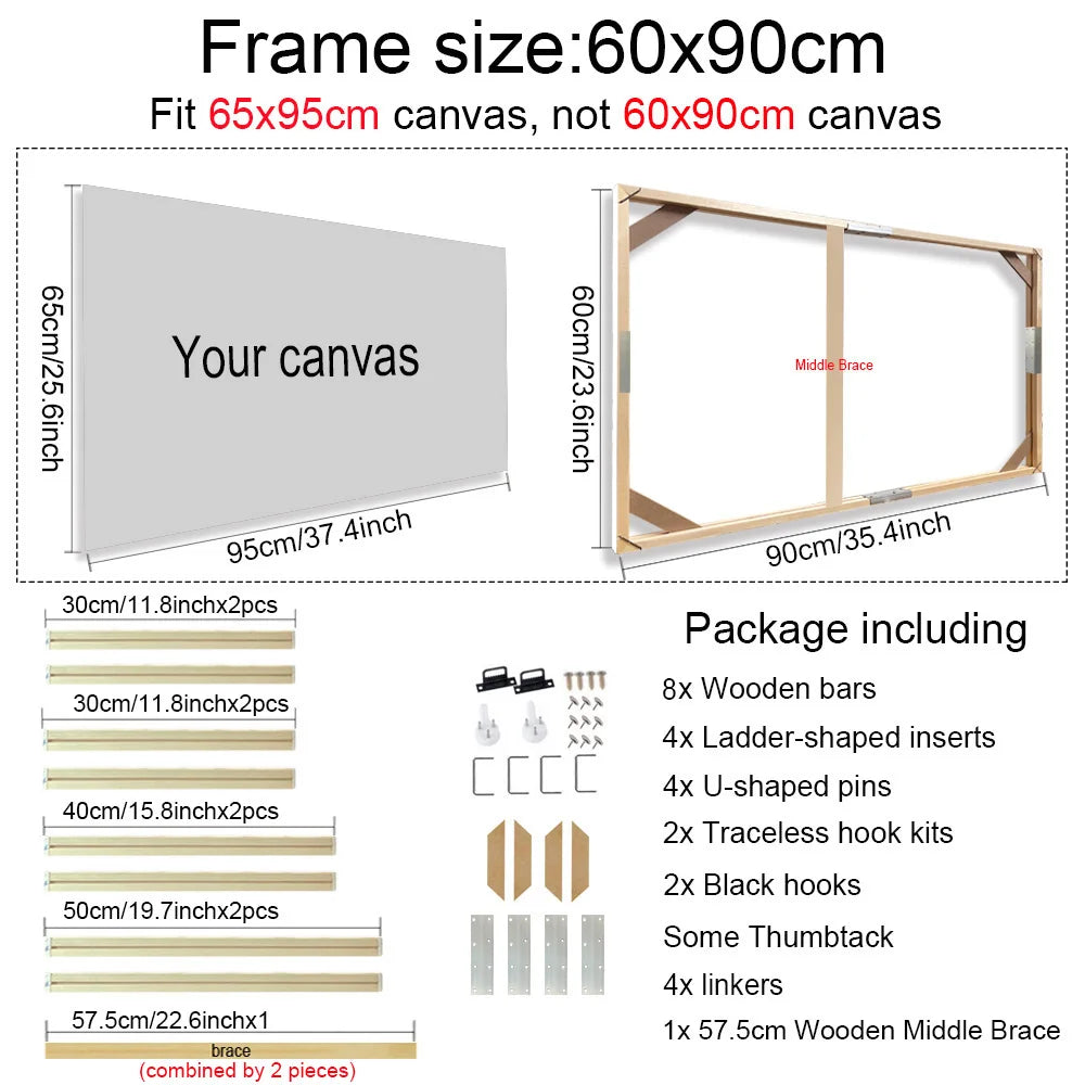 cadre mural bois moderne minimaliste 35cm 45cm 40cm 50cm clips adhésifs finition lisse