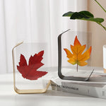cadre photo acrylique moderne feuilles automne minimaliste or noir rouge jaune
