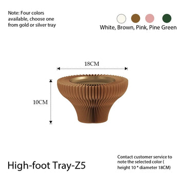 plateau pliable fibre végétale blanc vert rose marron rayures horizontales moderne multifonctionnels cosmétiques aromathérapie