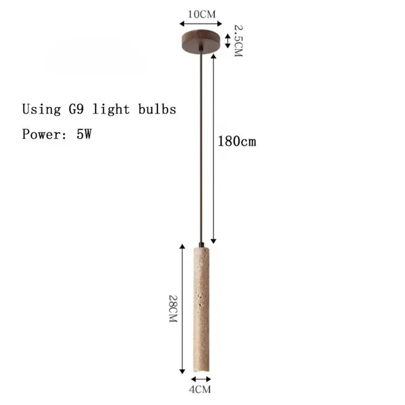 suspension lumineuse moderne pierre naturelle abatjour opaque câble métallique chambre salon led