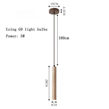 suspension lumineuse moderne pierre naturelle abatjour opaque câble métallique chambre salon led