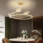 suspension lumineuse papillons blanc doré moderne minimaliste led chambre salonhôtel