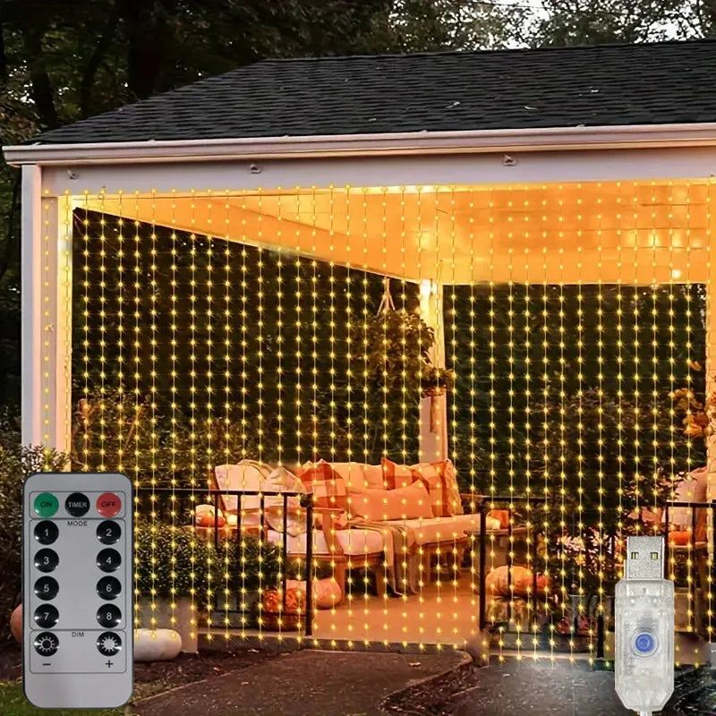 guirlande lumineuse led rideau décoration intérieur extérieur mariage noël multicolore blanc chaud usb