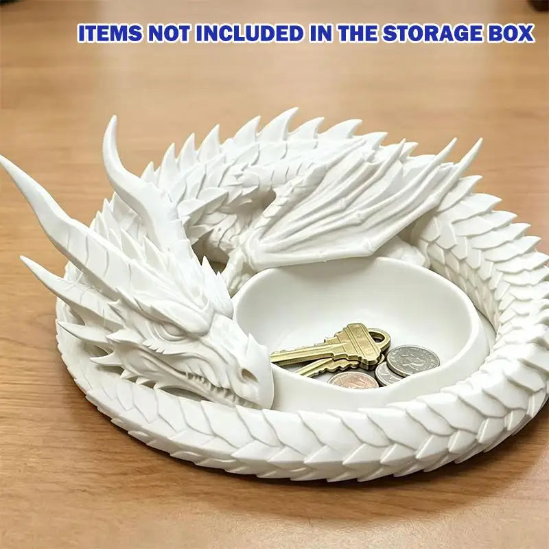 porte clés bijoux dragon blanc noir gris bleu fantastique sculptural support organisation